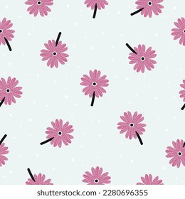 Nahtlos süß rosa, handgezeichnet, floraler Hintergrund, Vektorgrafik für Mode, Gewebe, Tapeten und Printdesign
