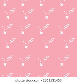  Seamless cute pink pattern. Can be printed on any material: package, merch, fabric, home.