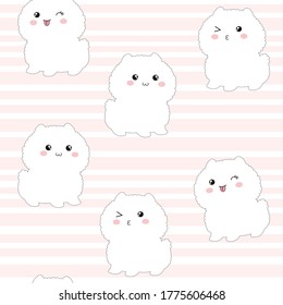 seamless cute puppy animal pattern vector illustration