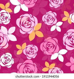 Seamless cute rose floral pattern background vector illustration for  fashion fabric wallpaper wrapping  and print design
