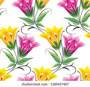 Seamless cute rose flower pattern