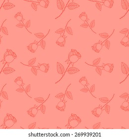 Seamless cute rose ,flower pattern vector