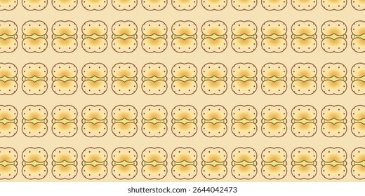 Seamless cute sandwich-inspired pattern with soft beige and yellow tones, ideal for children’s design, packaging, or food-related prints. 