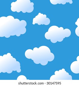 Seamless cute sky vector