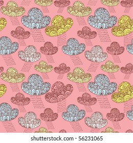 Seamless cute sky vector