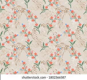 seamless cute small flower pattern on background