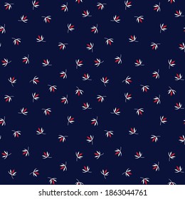 seamless cute small flower pattern on navy
