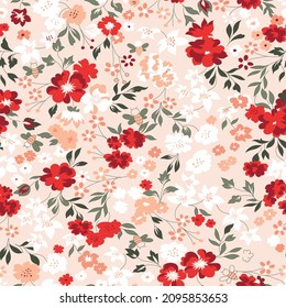 Seamless Cute Small Flower Pattern On Background