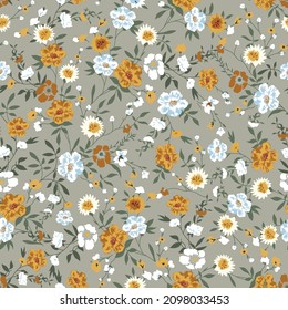 seamless cute small flower pattern on background