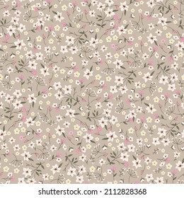 seamless cute small flower pattern on background