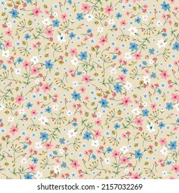 seamless cute small flower pattern on background