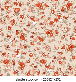 Seamless Cute Small Flower Pattern On Background