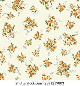 seamless cute small flower pattern on background