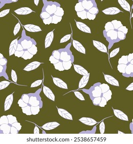 seamless cute small flower pattern on muster background