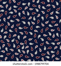 seamless cute small paisley pattern on navy background