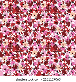 seamless cute small pink flower pattern on white background