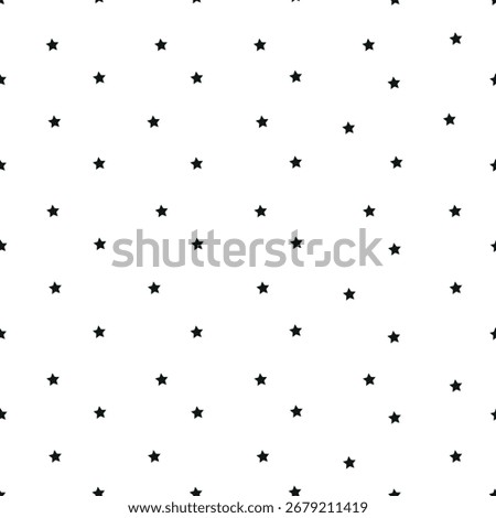 Seamless cute small scale black stars fabric design pattern