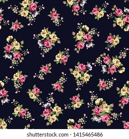 seamless cute small textile flower pattern