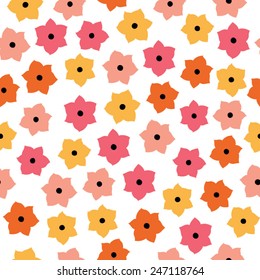 Seamless cute spring or summer flowers pattern. Floral background.