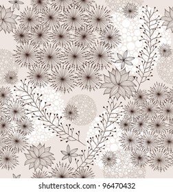 Seamless cute spring or summer flowers pattern. abstract floral pattern.