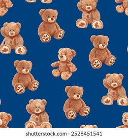 Seamless Cute Teddy Bear Pattern 10 October 2024