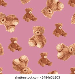 Seamless Cute Teddy Bears Pattern 240704