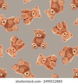 Seamless Cute Teddy Bears Pattern 240711