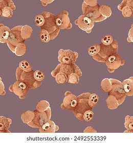 Seamless Cute Teddy Bears Pattern 240715