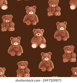 Seamless Cute Teddy Bears Pattern 240801