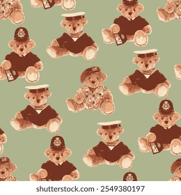 Seamless Cute Teddy Bears Pattern 05 November 2024