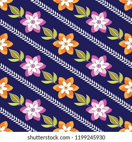 Seamless cute textile flower pattern