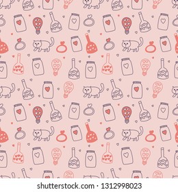 Seamless cute valentines day