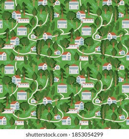 Patrón vectorial de aldea sin igual