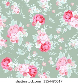 Seamless cute vintage pattern in shabby chic style