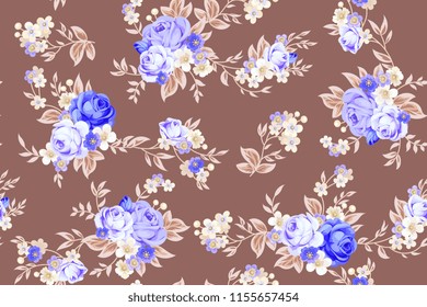 Seamless cute vintage pattern in shabby chic style