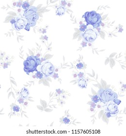 Seamless cute vintage pattern in shabby chic style