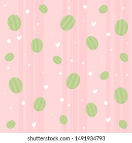 Seamless cute watermelon pattern. Fun vector illustration!