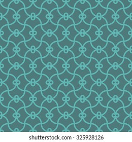 Seamless cyan art deco tangled pattern vector