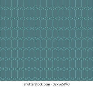 Seamless cyan isometric hexagonal overlay pattern vector