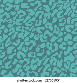 Seamless cyan leopard print tileable animal pattern vector