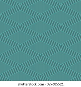 Seamless cyan vintage op art diamond illusion pattern vector