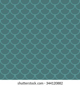 Seamless cyan vintage oriental sea waves pattern vector