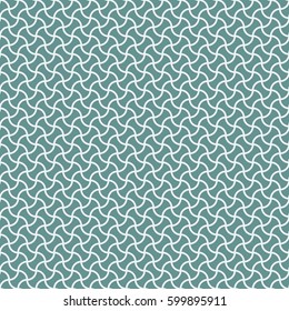 Seamless cyan and white arc based geometric pattern vector