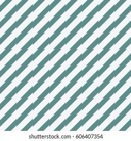 Seamless cyan and white irregular spiky stripes pattern vector