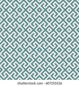 Seamless cyan and white islamic op art geometric pattern vector