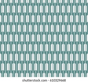 Seamless cyan and white op art japanese kimono arrows pattern vector
