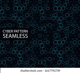 Seamless cyber pattern. Circuit board texture. Digital high tech style vector background