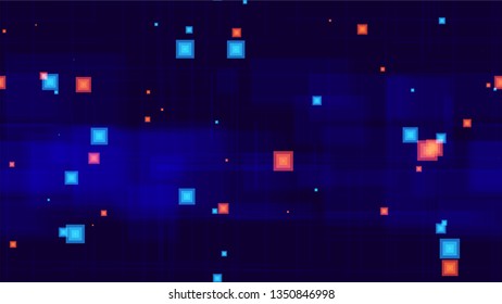 Seamless Cyber Space Technology Background. Vibrant Modern Matrix Design. Digital Future Technology Pattern. Futuristic Led Background.