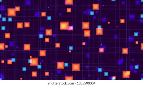 Seamless Cyber Space Technology Background. Abstract Modern Texture. Digital Future Technology Pattern. Internet Communication Background.