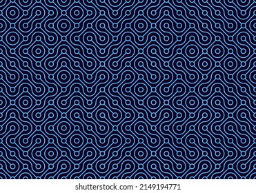 Seamless Cyber Technology Pattern Circles Lines Stock Vector (Royalty ...